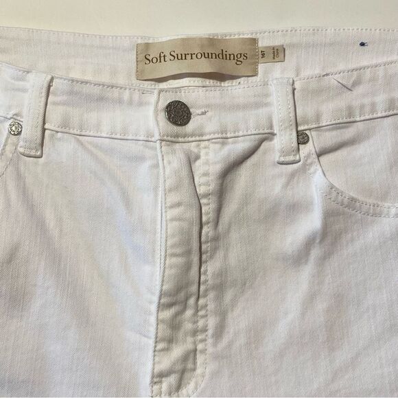 Soft Surroundings Ultimate Denim In White Straight Leg Jeans Women's Size 16T - Picture 4 of 15